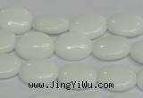 CPB85 15.5 inches 10*14mm oval white porcelain beads wholesale