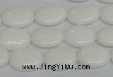 CPB86 15.5 inches 12*16mm oval white porcelain beads wholesale