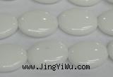 CPB88 15.5 inches 15*20mm oval white porcelain beads wholesale