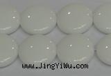 CPB98 15.5 inches 18mm flat round white porcelain beads wholesale