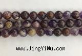 CPC663 15.5 inches 12mm round purple phantom quartz beads