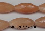 CPE20 15.5 inches 13*30mm faceted rice peach stone beads wholesale