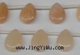 CPE22 Top-drilled 12*16mm flat teardrop peach stone beads wholesale