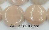 CPI10 15.5 inches 25mm flat round pink aventurine jade beads wholesale
