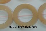 CPI106 15.5 inches 30mm donut pink aventurine jade beads
