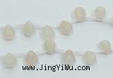 CPI11 15.5 inches 6*8mm top-drilled teardrop pink aventurine jade beads