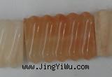 CPI156 15.5 inches 25*35mm carved rectangle pink aventurine jade beads