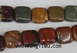CPJ361 15.5 inches 12*12mm square picasso jasper gemstone beads