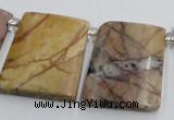 CPJ377 Top drilled 22*26mm trapezoid picasso jasper beads
