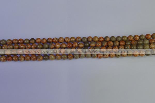 CPJ460 15.5 inches 4mm round African picture jasper beads