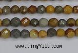 CPJ540 15.5 inches 4mm faceted round wildhorse picture jasper beads