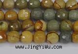 CPJ541 15.5 inches 6mm faceted round wildhorse picture jasper beads