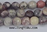 CPJ611 15.5 inches 6mm faceted round purple striped jasper beads