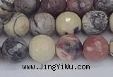 CPJ612 15.5 inches 8mm faceted round purple striped jasper beads