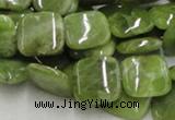 CPO09 15.5 inches 16*16mm square olivine gemstone beads wholesale