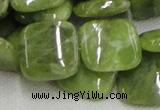 CPO11 15.5 inches 20*20mm square olivine gemstone beads wholesale
