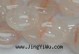 CPQ03 15.5 inches 20mm flat round natural pink quartz beads
