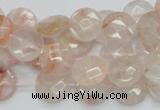 CPQ16 15.5 inches 12mm faceted coin natural pink quartz beads
