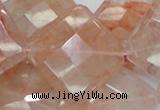 CPQ18 15.5 inches 30*30mm faceted diamond natural pink quartz beads