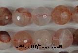 CPQ26 15.5 inches 14mm faceted round natural pink quartz beads