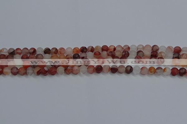 CPQ300 15.5 inches 4mm round matte pink quartz beads wholesale