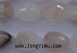 CPQ76 15.5 inches 15*20mm faceted teardrop natural pink quartz beads