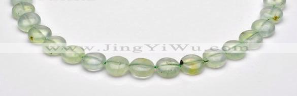 CPR08 A grade 12mm flat round natural prehnite gemstone beads
