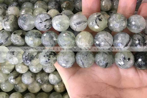 CPR356 15.5 inches 16mm faceted round prehnite beads wholesale