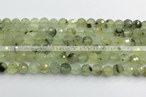CPR436 15 inches 8mm faceted round prehnite beads
