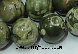 CPS09 15.5 inches 20mm round green peacock stone beads wholesale
