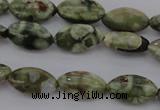 CPS136 15.5 inches 6*12mm marquise green peacock stone beads