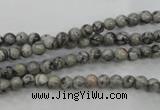 CPT101 15.5 inches 4mm round grey picture jasper beads