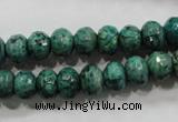 CPT223 15.5 inches 6*10mm faceted rondelle green picture jasper beads