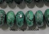 CPT226 15.5 inches 10*18mm faceted rondelle green picture jasper beads
