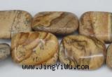 CPT261 15.5 inches 18*25mm rectangle picture jasper beads wholesale
