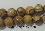 CPT454 15.5 inches 12mm round picture jasper beads wholesale