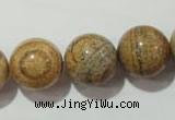 CPT458 15.5 inches 20mm round picture jasper beads wholesale