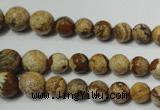 CPT510 15.5 inches 6mm – 14mm faceted round picture jasper beads