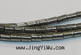 CPY125 15.5 inches 4*6mm tube pyrite gemstone beads wholesale