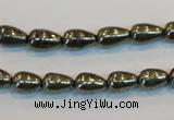 CPY131 15.5 inches 6*10mm teardrop pyrite gemstone beads wholesale