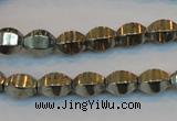 CPY142 15.5 inches 8*10mm rice pyrite gemstone beads wholesale