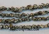 CPY168 15.5 inches 4*5mm nuggets pyrite gemstone beads wholesale