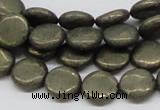 CPY17 16 inches 12mm coin pyrite gemstone beads wholesale