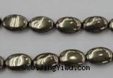 CPY231 15.5 inches 8*12mm oval pyrite gemstone beads wholesale