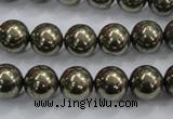 CPY24 16 inches 12mm round pyrite gemstone beads wholesale
