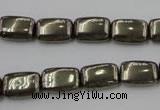CPY240 15.5 inches 8*12mm rectangle pyrite gemstone beads wholesale