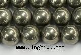 CPY261 15.5 inches 6mm round pyrite gemstone beads wholesale