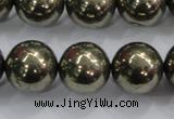 CPY28 16 inches 20mm round pyrite gemstone beads wholesale