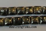 CPY316 15.5 inches 10*10mm square pyrite gemstone beads wholesale