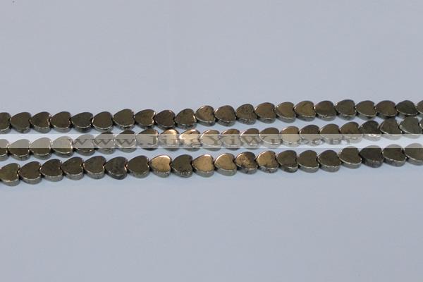 CPY332 15.5 inches 10*10mm heart pyrite gemstone beads